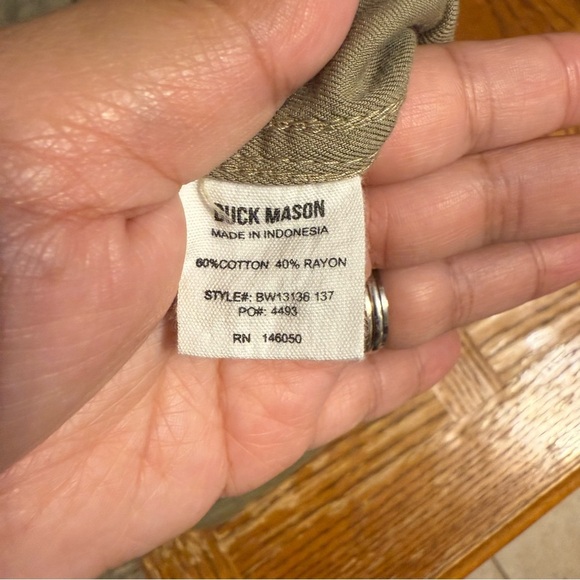 Buck Mason Midi Twill Shirt Dress in Olive Green Sz XS Long Sleeve Relaxed Fit - Picture 10 of 15